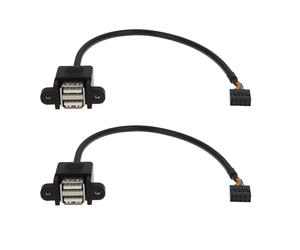 LT Easiyl 2 cables de placa base de 9 pines a doble USB 2.0 hembra para PC