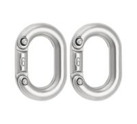 LT Easiyl 2 eslabones de cadena de conexión divididos de acero inoxidable 316 de 6 mm para conexión de cadena, 22 x 12 mm, color plateado