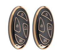 LT Easiyl 2 fundas para llavero de 7 botones compatibles con Hyundai Loniq 6 5 compatible con Kona SX2 EV (borde dorado negro)