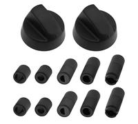 LT Easiyl 2 juegos de botones de control universales de plástico, conmutador multicocina, repuesto para freidora de aire caliente, minihorno, barbacoa, con adaptador, interruptor de botón, color negro