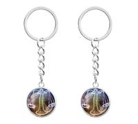 LT Easiyl 2 llaveros de luz nocturna del zodiaco con 12 constelaciones, llavero luminoso, llavero de luz nocturna, esfera de vidrio luminoso, llavero de constelación para hombres y mujeres, Libra, 7.5