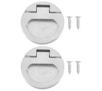 LT Easiyl 2 manijas de anillo de tracción con tornillo de 43,5 x 7 mm para cajón de avión, puerta, armario, plateado cepillado