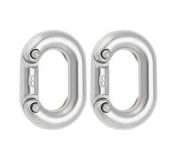 LT Easiyl 2 Piezas 8mm Acero Inoxidable 316 Eslabones Cadena Conexión Divididos Conector Eslabón Cadena Resistente para Conexión Cadena 25x13mm Plata