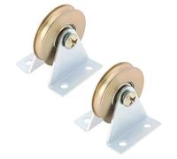 LT Easiyl 2 Piezas de 38 Mm con Ranura en L para Cable de Polea de Montaje en Pared Rodamiento de Rueda de Acero Polea de Rodillo para Puerta Corrediza Capacidad de Carga de 100 Kg