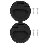 LT Easiyl 2 Tiradores de Aro Empotrados con Tornillo de 43,5 X 7 Mm para Cajón de Armario Color Negro