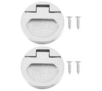 LT Easiyl 2 Tiradores de Aro Empotrados con Tornillo de 43,5 X 7 Mm para Cajón de Armario Color Plateado Brillante