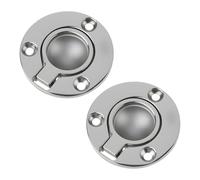 LT Easiyl 2 Tiradores Redondos de Acero Inoxidable de 50 Mm para Barco Empotrados en Cubierta para Armarios Yates Barcos.