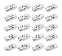 LT Easiyl 20 clips de cuerda de alambre de acero galvanizado en forma de huevo, abrazadera de cable adecuada para diámetro de 3 mm, cuerda de acero de doble agujero de 27 mm x 14,5 mm