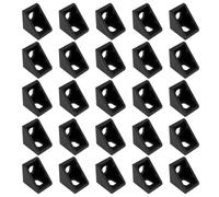 LT Easiyl 25 Piezas de Perfil de Aluminio Extruido Conectores de ángulo Recto de Esquina de Perfil de Aluminio Negro para Gabinete Grande Marco Resistente Conexión de Banco de Trabajo 20x20x17mm