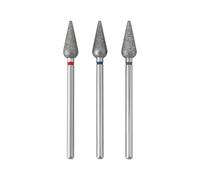 LT Easiyl 3 brocas de diamante de 2,35 mm para cutícula de cono fino medio grueso para taladro de uñas pulido de uñas