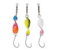 LT Easiyl 3 Unidades Cuchara Giratoria de Alta Acción 18x7mm 70mm de Longitud para Pesca de Percas Cachos y Truchas en Agua Dulce