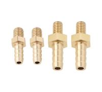 LT Easiyl 4 conectores de latón métricos M4 x 0,7 - 3 mm y M4 x 0,7 - 4 mm para manguera de estanque, adaptadores de tubo, conector de cola de manguera, rosca macho, color dorado