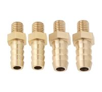 LT Easiyl 4 conectores de latón métricos M5 x 0,8 - 5 mm y M5 x 0,8 - 6 mm para manguera de estanque, adaptadores de tubo, conector de cola de manguera, rosca macho, color dorado
