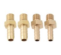 LT Easiyl 4 conectores de latón métricos M6 x 1,0-4 mm y M6 x 1,0-5 mm para manguera de estanque, adaptadores de tubo, conector de cola de manguera, rosca macho, color dorado
