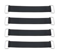 LT Easiyl 4 correas de goma para batería, correa de sujeción de batería, piezas de repuesto compatibles con Honda, Suzuki y otras motocicletas (negro)