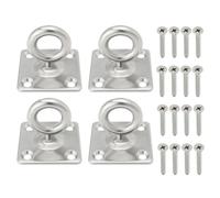 LT Easiyl 4 Juegos de Ganchos de Techo Giratorios de 360° Placa de Almohadilla para Ojos de Acero Inoxidable 304 con Tornillos para Operación en Ambientes de Agua de Hamaca 8mm