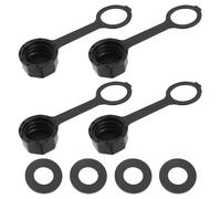 LT Easiyl 4 tapas de ventilación traseras para latas de gas, adecuadas para la mayoría de jarras de queroseno de combustible diésel con 4 juntas, plástico negro