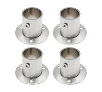 LT Easiyl 4 Unids 25 Mm Soporte de Riel de Armario Brida de Acero Inoxidable Conexión de Brida de Tierra Armario Redondo Poste Colgante Tubo Soporte de Extremo de Varilla para Cortina de Armario