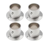 LT Easiyl 4 Unids 32 Mm Soporte de Riel de Armario Brida de Acero Inoxidable Conexión de Brida de Tierra Armario Redondo Poste Colgante Tubo Soporte de Extremo de Varilla para Cortina de Armario