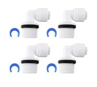 LT Easiyl 4x Codos de Conexión Rápida de 90° de 1/4" A 3/8" AG con Junta Tórica para Manguera de 6,5 Mm Y Filtro de Agua por ósmosis Inversa