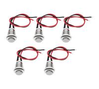 LT Easiyl 5 interruptores de botón momentáneos impermeables de metal de 12 mm y 12 V para aplicaciones marinas y embarcaciones
