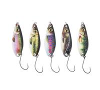 LT Easiyl 5 Señuelos de Pesca Cucharas de Pesca con Lentejuelas de Metal Simulado Señuelo con Purpurina de Metal Señuelos para Trucha Cucharas de Pesca con Un Solo Gancho para Trucha de Perca Charfish