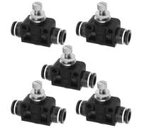 LT Easiyl 5 unidades de tubo de 8 mm de diámetro exterior de válvula de control de flujo de aire, válvula neumática, regulador de velocidad, válvula de control de velocidad, conexión push-to-connect