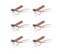 LT Easiyl 6 Moscas de Espuma Daddy Long Legs Color Canela Anzuelo N.° 10 Moscas Secas para Pesca de Trucha Señuelo de Espuma Color Canela para Pesca con Mosca para Pesca de Salmón