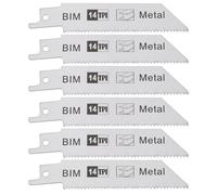 LT Easiyl 6pcs Hojas Sierra de Sable Recíproca de 100 Mm 14 TPI Hojas de Sierra Recíproca Bimetálicas Vástago de 1/5 de Pulgada Hojas de Corte de Metal Compatible con Bosch