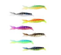 LT Easiyl 7 Piezas De Pez De Goma con Múltiples Segmentos Juego De Pesca Giratorio De 8 Cm Cebo De Pesca Intermitente Señuelo De Pesca De Goma Juego De Pesca De Peces para Perca Lucio Lucio