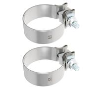 LT Easiyl Abrazadera de Tubo de Escape de Acero Inoxidable de 2 Piezas de 63 Mm con Perno M10 Ajustable de 65 A 69 Mm Adecuada para Tubos