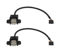 LT Easiyl Cable de 2 Conectores de Placa Base de 9 Pines A Conector USB 2.0 Hembra Dual para PC