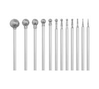 LT Easiyl Juego de 12 fresas de diamante de cabeza redonda de 0,5 ~ 8 mm, cabeza esférica, rebaba de diamante compatible con mandril de 3/32 pulgadas compatible con herramienta giratoria, color