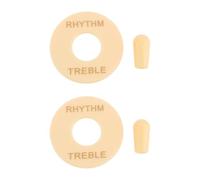 LT Easiyl Juego de 2 puntas de interruptor de palanca de 3,5 mm y placa compatible con Epiphone Les Paul 13 x 35 mm, color amarillo cremoso