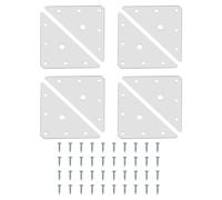 LT Easiyl Juego de 8 Placas de Reparación de Acero Inoxidable (85x85x1,5mm) Soportes Triangulares Planos para Fijación de Placa Conector de Abrazadera Reparación de Muebles
