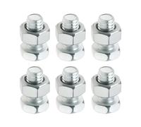 LT Easiyl Kit de 6 Pernos Y Tuercas de Terminal de Batería de Motocicleta M6 X 12 Mm Acero Galvanizado Pernos Hexagonales Cruzados para Bicicleta Y Scooter con Tuercas Hexagonales