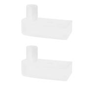 LT Easiyl Lote de 2 bisagras plegables para puertas de ducha, punto pivotante, 7,5 mm, polietileno para puerta de baño, balcón, puerta de cristal, 32 x 14 x 19 mm, color blanco