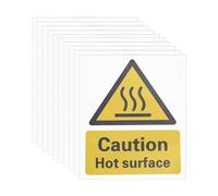 LT Easiyl Paquete de 10 pegatinas de advertencia de superficie caliente, 11 cm x 9 cm, autoadhesivas, recordatorio, advertencia de precaución, señal de calor, calcomanía de superficie caliente