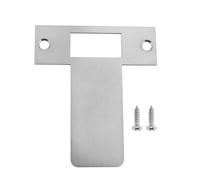 LT Easiyl Placa para puerta de acero inoxidable con bordes largos con tornillos para puerta de apertura exterior, 84 x 97 mm