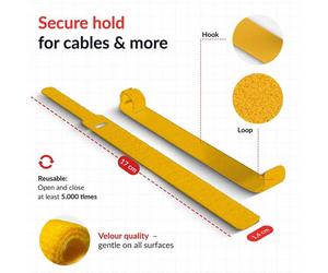 LTC Basic Straps | Klettkabelbinder, bunt (gelb, rot, blau), 10 Stück (LTC 1130) Nuevo