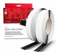 LTC Easy Tape Strap | Rollo de velcro autoadhesivo, negro, 8 metros, ancho 20 mm (LTC 1510-8-20) Nuevo