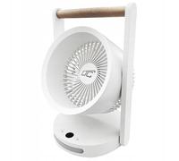 LTC LXWB17 Ventilador de mesa inalámbrico de 10 W | Batería de 3600 mAh y carga USB C | Luz nocturna y pantalla LCD | Silencioso 5 niveles | Mango de madera | Ventilador de diseño para oficina y