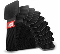 Label The Cable Bandas Sujeta Cables con Cinta Adhesiva para Gestión de Cables - Organizador de Cables para Paredes y Mesas - Pasacables de Pared - LTC Wall Straps - 50 Pack - Negro - Pro 3110