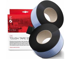 LTC Tough Tape Strap | Rollo de velcro autoadhesivo, negro, 5 metros, ancho 50 mm (LTC 1610-5-50) Nuevo