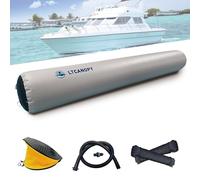 LTCANOPY - Defensa Inflable para Barco de Alta Resistencia, 46 x 305 cm, Parachoques para Amarre de Yates, Muelle para veleros con Bomba de pie de Cuerda de Nailon Trenzado Doble de 10 m
