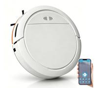 LTdlhFk Aspiradora Robot Inteligente, 2700 Pa Robot Aspirador Y Friegasuelos con Wi-Fi/Aplicación/Control por Voz, Recarga Automática, Limpia Suelos Duros, Alfombras, Pelo De Mascotas White