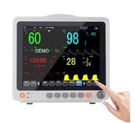LTdlhFk Monitor De Signos Vitales De 12 Pulgadas,Monitor Multiparámetros para Pacientes, Monitorización Remota Portátil, Monitorización De Respiración,Oxígeno En Sangre,Presión Arterial,ECG