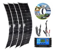 LTdlhFk Panel Solar Flexible De 100w 18v,Kit De Panel Solar Plegable Portátil con Controlador Y Orificios De Posicionamiento para Camping,Electrónica,RV,Caravana,4x100W-30Acontroller