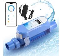 LTdlhFk Sis-Tema De Cloración De Agua Salada para Piscinas, Generador De Cloro Salino para Piscinas Enterradas, Panel De Control LED, Control Remoto por WiFi Y Aplicación Integrados,68m³-16g/h