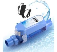 LTdlhFk Sis-Tema De Cloración De Agua Salada para Piscinas, Generador De Cloro Salino para Piscinas Enterradas, Panel De Control LED, Control Remoto por WiFi Y Aplicación Integrados,35m³-8g/h